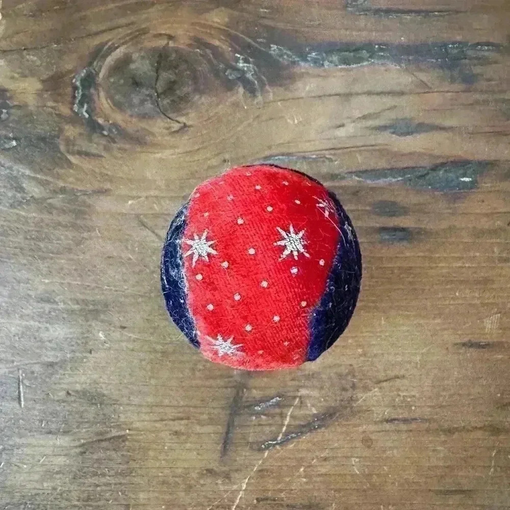 Red & Purple Velvet Cat Toy Ball NWOT